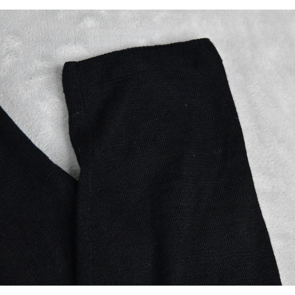 J.JILL Cardigan Tie Front Shrug Sweater Women Large Black Linen Blend - Picture 4 of 8